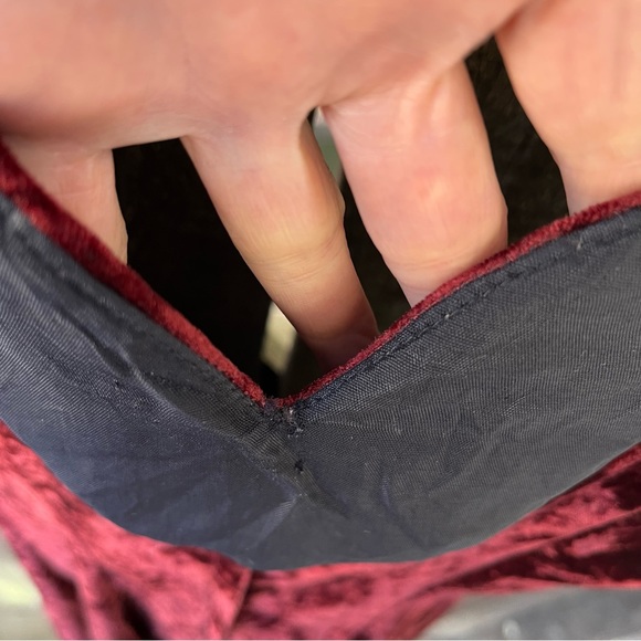 Jessica McClintock for Dillard’s Vintage Red Crushed Velvet Dress Sz 5/6 - Picture 16 of 17